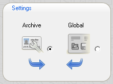 Screenshot: configuration dialog settings selector